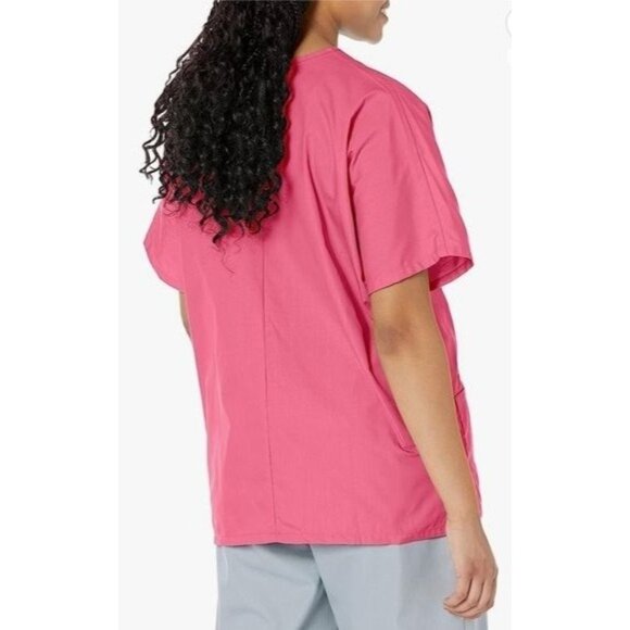 Cherokee Workwear V-Neck Pink Scrub Top 3XL Cotton Blend - Picture 2 of 10